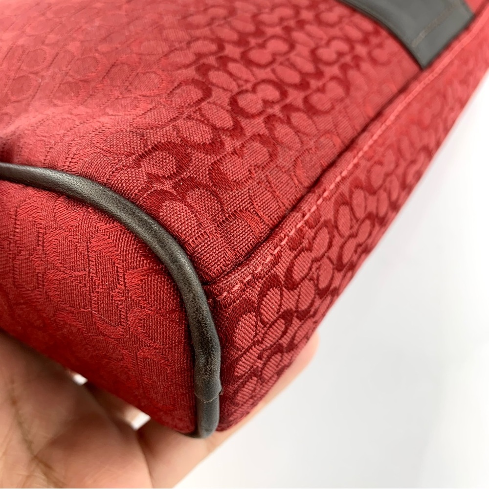 Vintage Coach Signature Cosmetic Bag Zip Pouch Bag Y2K - Picture 14 of 16